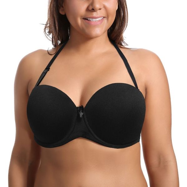 Hot Push Up Soutien-Gorge Grande Taille Bralette Sous-Vêtements Femmes Halter Sans Bretelles Sexy BH Mariage A B C D E F 70 75 80 85 90 95 Livraison Gratuite 201202