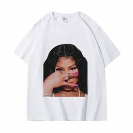Rappeur chaud Nicki Minaj T-shirts graphiques Hommes Femmes Hip Hop Vintage T-shirt à manches courtes Summer Street Fi T-shirts surdimensionnés U4br #