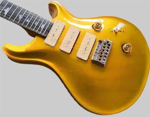 Hot Rare Custom GoldTop PRS Guitare électrique 22 frettes P90 Pickups Single vibrato chrome matériel sur mesure Smith Signature Guitars 258