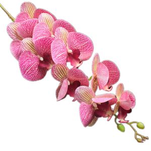 PU STEM STEM ORCHID (9 cabezas / pieza) Flores artificiales Phalaenopsis Toque Real Butterfly Orquídeas para centros de boda Piezas