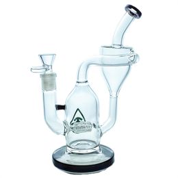 Hot Recycler waterpijp olie rig glazen waterpijp met 1 perc kromedome draaibare waterkolom 14mm connector GB-320