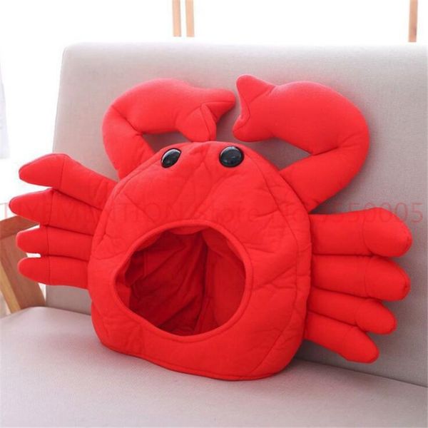 Chapeau de crabe rouge chaud Cosplay Costumes accessoires accessoires tête en peluche casquette fantaisie prendre des Photos garder au chaud 2 pièces