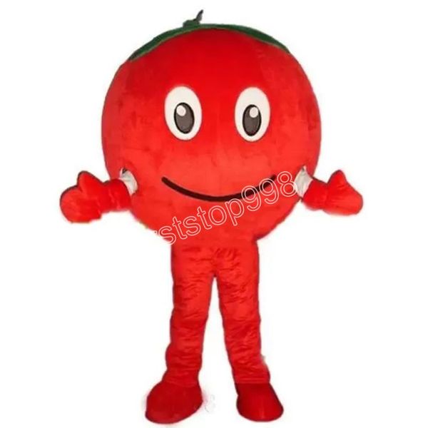 Costume de mascotte de tomate rouge chaude, simulation de performance, personnage de dessin animé, taille adulte, noël en plein air