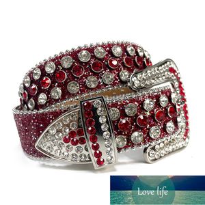 Hot Red Western Cowgirl Strass Bling Riemen Riem Mode Vrouwen Kleurrijke Bezaaid Mode Riem Cinto De Strass Ceinture Femme Fabriek prijs expert ontwerp