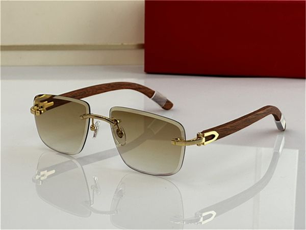 Hot Retro Dames Designer Femmes Lunettes de soleil pour hommes pour l'homme Fashion Cool Couture Design en bois Joues de lunettes esthétique UV400 Lense de soleil d'usine Lense