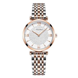 Hot Roman Diamond Set Fashion Watch Wholesale Micro Business Alloy Steel Band Women's Watch Full Sky Star Watch