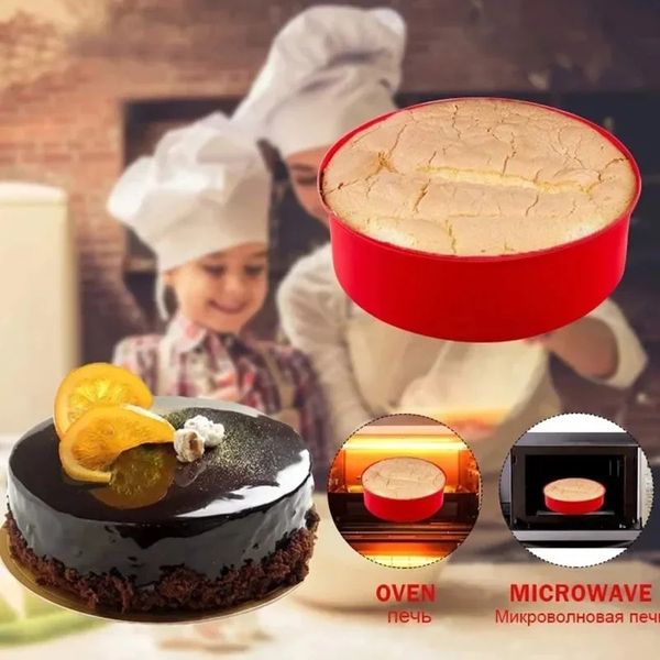 Moule rond antiadhésif en Silicone, couche de cuisson, gâteau Mousse, Fondant, cylindre pour pâtisserie, ustensiles de cuisson, accessoires de cuisine