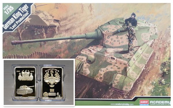 Venta caliente 1 unids / lote WW2, 1942-1943 Stalingrad Reichsmark Tank Gold Clad Bullion Bar, barras alemanas envío gratis