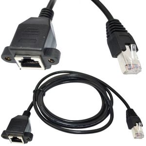 hot sale 100pcs 30CM RJ45 Cat5 male to female Ethernet LAN Screw panel mount Network extension Cable cord