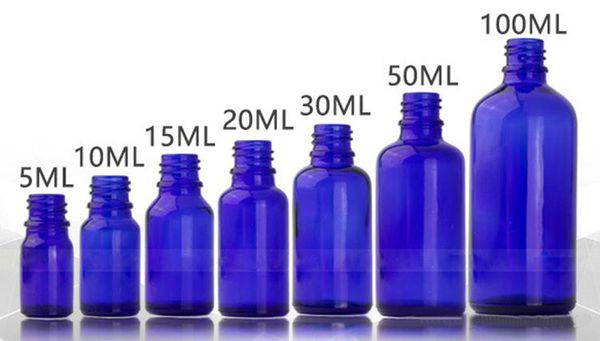 Hot Vente 10ml 15ml 20ml 30ml 50ml 100ml en verre bleu Vaporisateurs bouteille en verre de parfum parfum noir Rechargeables Atomiseur dans les stocks