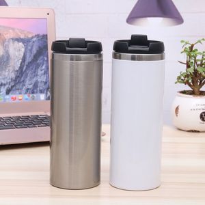 15 oz 420ml Sublimación Taza de café Tumbler Doble Pared Rectos beber té jugo de té vacío espacio de sublimación en blanco