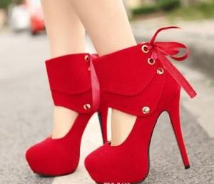 Offre spéciale 2 voies Sexy rouge noir léopard Peep Toe plate-forme robe aiguille chaussures à talons hauts chaussures de mariage taille 34 40 3 couleurs