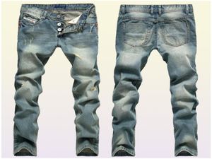 Hete verkoop! 2018 Man gat in lichtblauwe jeans nostalgische snelheid verkopen via buitenlandse handel broek rechte cowboy ontploffing model1628382