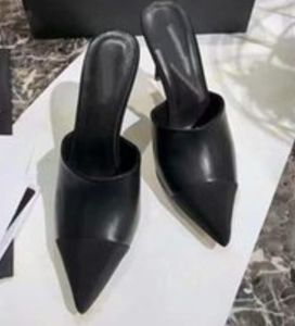 2022 chaussures de loisirs de mode européenne femmes talons hauts fille designer chaussures perle été sandales sexy pantoufles en cuir 8cm