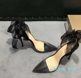 Venta caliente-2019 venta caliente de alta calidad para mujer zapatos de vestir con cinturón transparente de tacón alto, sandalias de fiesta sexy de moda para mujer zapatos de boda
