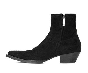 Hot Sale- Man Paris Lukas Boots Suede Puntschoen Rits Modeshow Kwaliteit Laarzen Schoenen