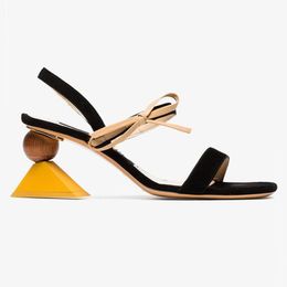 Hot Sale-2019 Nieuwe Hot Selling Straat Hoge Hak Peep Toe Sandalen Strikje Luxe Sweet Sandal Lazy Shoes