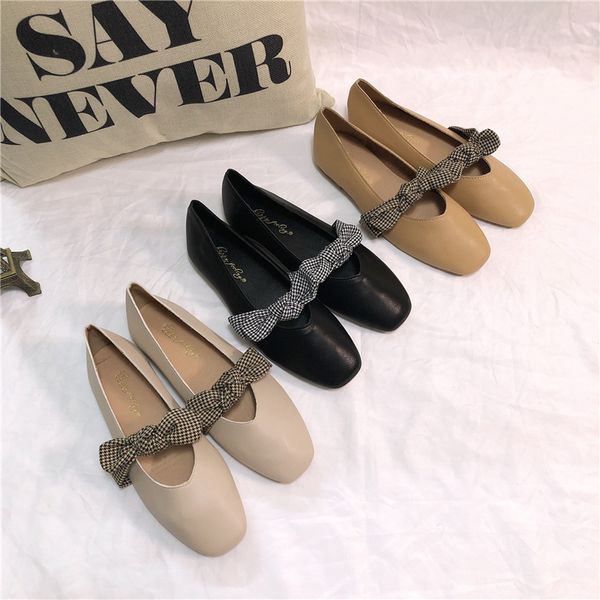 Hot Sale-2019 Single Bow Woman Une large gamme de semelles souples Loisir Fairy Late Night Shoe