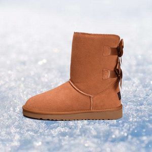 2019 nuevas botas de invierno clásicas de invierno de Australia para mujer castaño negro azul rosa café diseñador botas de piel para nieve botas hasta la rodilla para mujer
