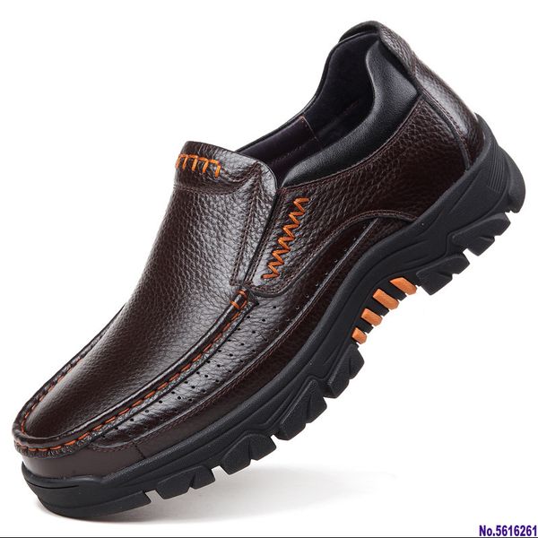 Offre spéciale-2020 chaussures en cuir véritable hommes mocassins en cuir de vache souple hommes chaussures décontractées 2020 nouvelles chaussures pour hommes noir marron sans lacet