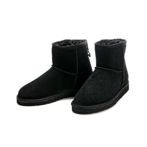 Hot Sale-2020 Nieuwe Snowboots Klassieke Korte Halve Mini Enkle Knie Mannen Boot Black Chestnut Gray Brown Mens Booties 42-45 Zapatos Schoenen