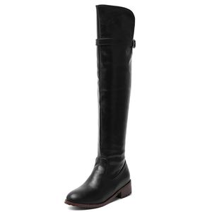 Bottes au dessus du genou pour femme, chaussures Punk, fermeture éclair, boucle, élégantes, longues, chaudes, bottes d'équitation, chaussures de base, de fête, hiver, offre spéciale, 2020