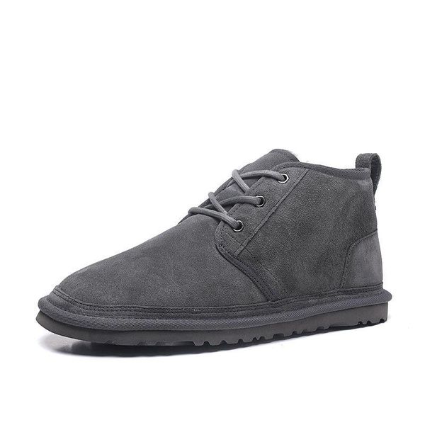 Gran oferta-2020, zapatos de lana de invierno, botas para hombre, botas clásicas para hombre, serie Newm, correas, minibotas cálidas informales, tamaño castaño, US35-US44