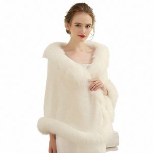 Vente chaude 2021 Veste de mariage bon marché Bride Wraps Cape Winter Wedding Dr Wraps Bolero Wedding Fur Bridal Coat Acless 617D #