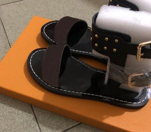 2022- Populaire stijl Sandalen Casual damesheren Flat Heels Espadrilles schoenen Sandalen Lederen print dames slippers flip flop 35-46