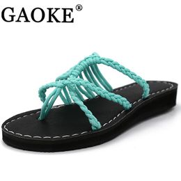 Hot Sale-2021 Zomerschoenen Vrouw Sandalen Platte Sandalias Mujer Thin Strips Gladiator Beach Sandals Dames Flip Flops Dia's