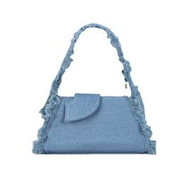 Hot koop 2023 Jeans Dames Handtas Modeshow Kwastje Baguette Ontwerp Schoudertas Crossbody Tassen Bb Handtassen Portemonnee Echt leer Goede kwaliteit drie kleuren