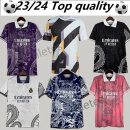 Hot koop 22 23 24 25Chinese draak Roze Voetbalshirt thailand VINI JR voetbalshirts Tchouameni Real Madrids CAMAVINGA BELLINGHAM ALABA mannen kit uniform