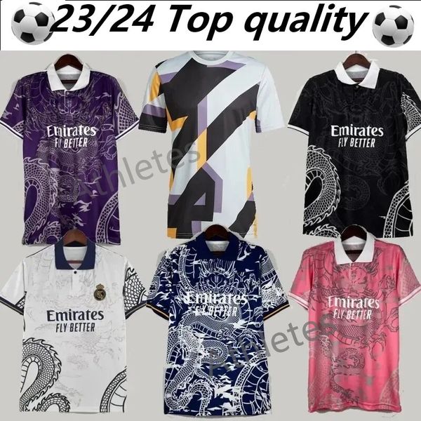 Venta caliente 22 23 24 25 Dragón chino Camiseta de fútbol rosa Tailandia VINI JR camisetas de fútbol Tchouameni Real Madrid CAMAVINGA BELLINGHAM ALABA hombres kit uniforme