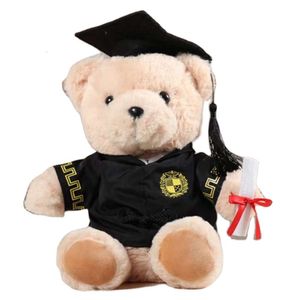 Vente chaude 25 cm poupée en peluche avec doctorant Animal ours ours en peluche toys souvenir de souvenirs