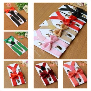 Venta caliente 27colors Colores Kids Suspenders Bow Pie ​​Set para 1-10T Baby Braces Elastic Y-back Boys Girls Suspenders Accesorios BD03