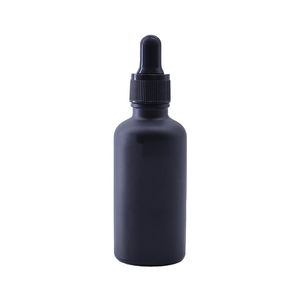Hot Sale 30 ml zwarte glazen vloeibare flessen lege etherische olie parfumfles met zwarte kindervrije dop groothandelsmarkt op voorraad