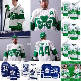 2024 St. Pats Patricks Day Maple Leafs Jerseys Custom 44 Morgan Rielly 91 John Tavares 16 Mitchell Marner 88 William Nylander 34 Auston Matthews Heren Dames Kinderen