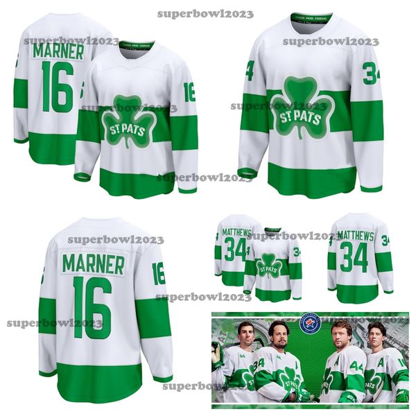 Vente chaude 34 maillot de hockey Auston Matthews 16 Mitchell Marner 