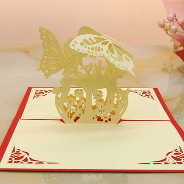 Cartes de vœux baiser 3D en papier fait à la main, cadeau romantique créatif, Invitations de mariage pour la saint-valentin, fournitures de fête festive