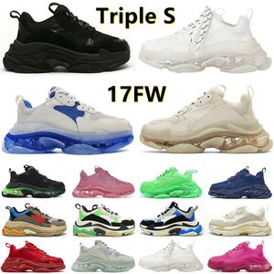 Balencaiga Shoes Moda de alta calidad 17FW Triple s Running Dad Shoes para hombres, mujeres, negro, rojo, blanco, verde, multicolor, tenis, aumento, deportes, zapatillas de 36-45