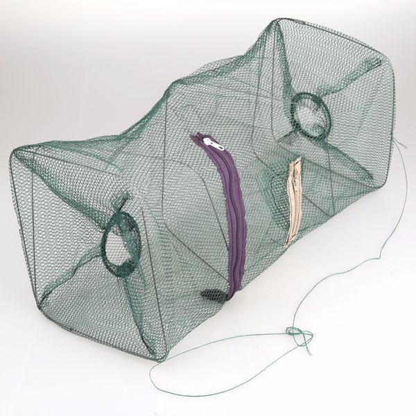 Vente chaude 48 ** 22 * ​​22/22 cm de pêche pliante Catch Croissant Crevettes Minnow Fish Bait Piège Trap Cast Net Net Net Net Network Cage Cage Pêche Accessoires de pêche