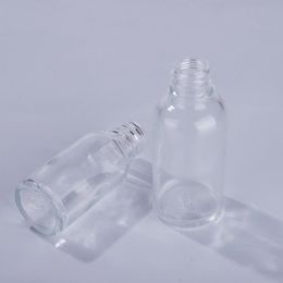 Vente chaude 5-100 ml de bouteilles de compte-gouttes en verre transparent avec de nouveaux couvercles en or rose pour l'huile essentielle cosmétique