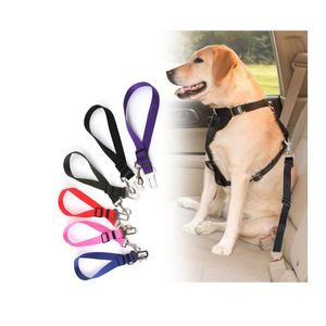 Gran oferta, cinturón de seguridad para coche para perros y gatos en 6 colores, arnés ajustable para mascotas, cachorros, perros, perros, cinturón de seguridad para vehículos, correa de plomo para perros