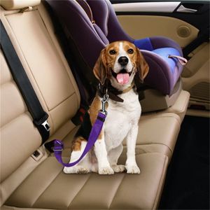 Venta caliente 6 colores Cat Dog Car Safety Seat Belt Arnés Ajustable Pet Puppy Pup Hound Vehículo Cinturón de seguridad Correa de plomo para perros 500pcs JL7286