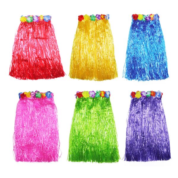 Vente chaude 60 cm Fibres en plastique Hawaii Hula Dance Show Garland 5 SetS of Clothing Festival Party Performance Adult Performance Props 8 Couleurs