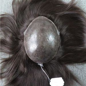 Toupet de cheveux humains vierges européens, peau fine, unité masculine en PU 8x10, livraison rapide et Express