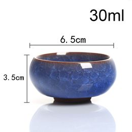 Vente chaude 6pcs Kung Fu Tea tasse ensemble Crackle Glaze Travel Chinese Porcelain Teachup Sett