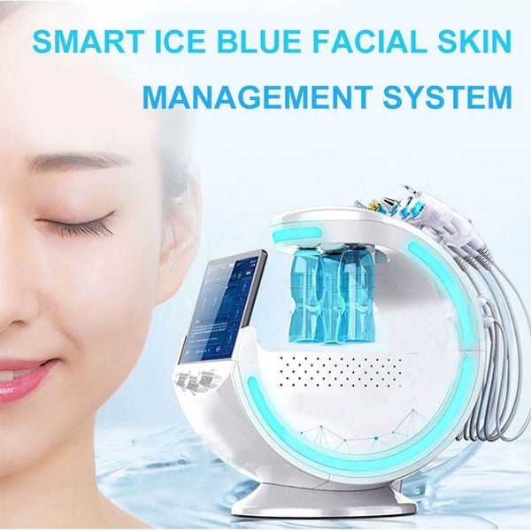 Vente Flash Analyseur de peau à miroir magique 3d 7 en 1, rides, Pores, système Intelligent de gestion de la peau, bleu glacé, Machine faciale Hydra