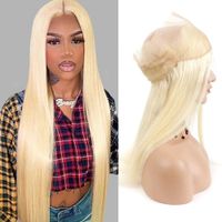 Vente 360 ​​Lace Frontal Cousre 613 Bonlde Human Hair Body Body Wave Virgin Hair Frontals 12-20inch Julienchina