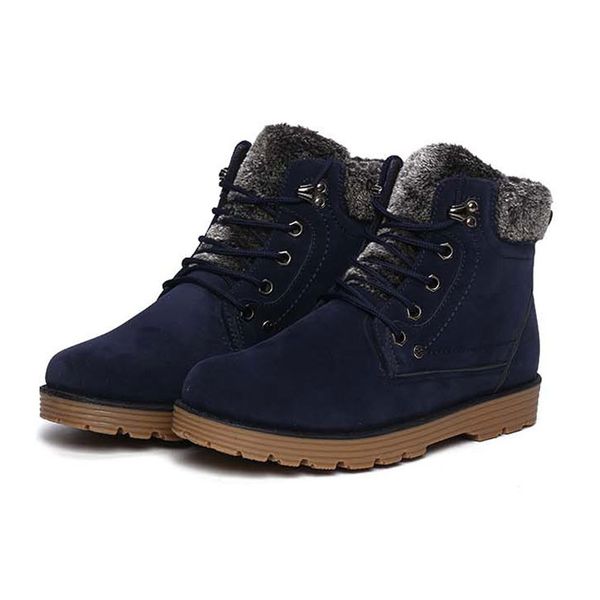 Vente chaude-8 Vente à chaud Mode homme Solide Peluche Fourrure à l'intérieur Bottes chaudes Homme Casual Hommes Chaussures MXX015